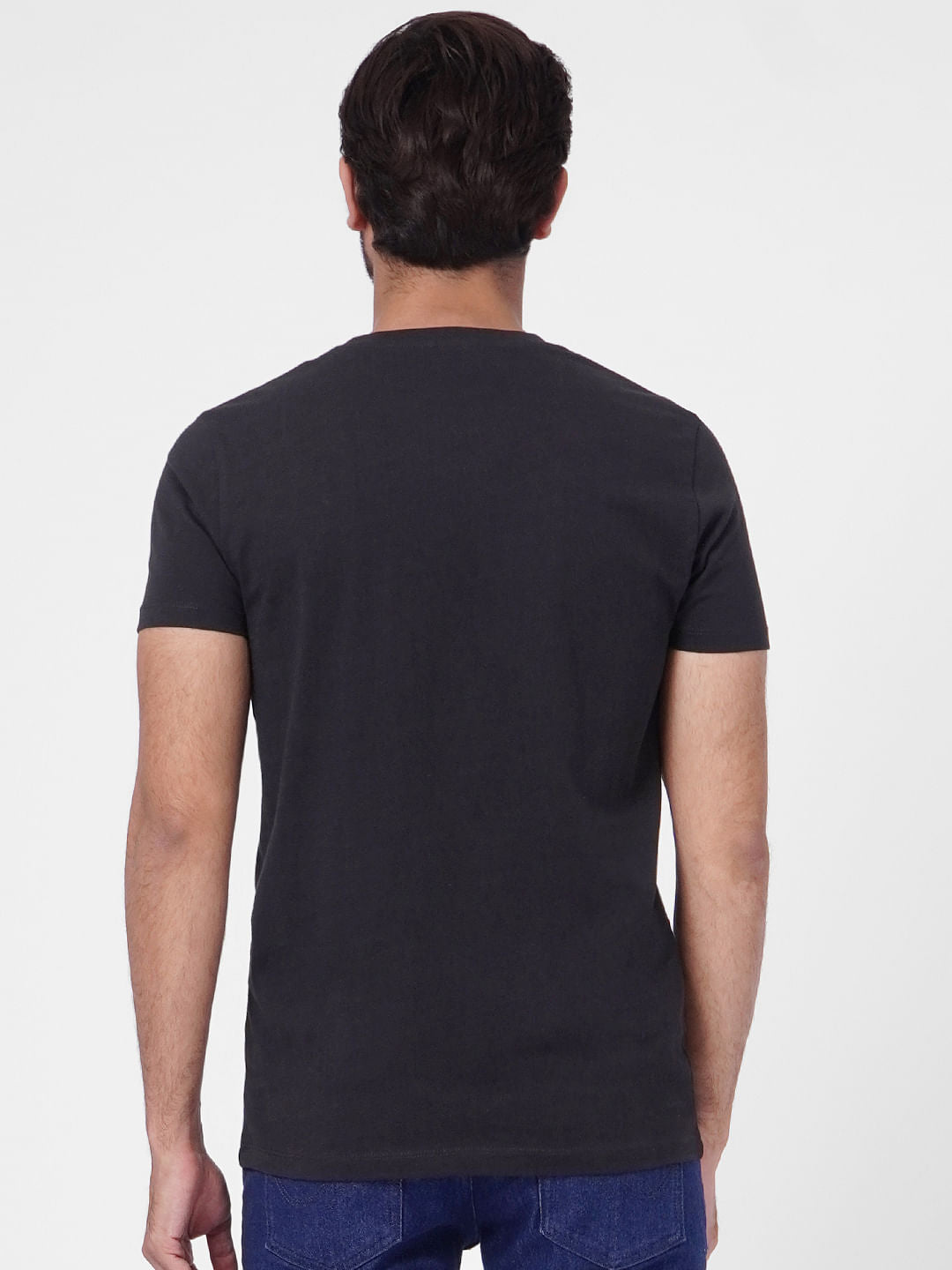 Black Graphic Print Crew Neck T-shirt
