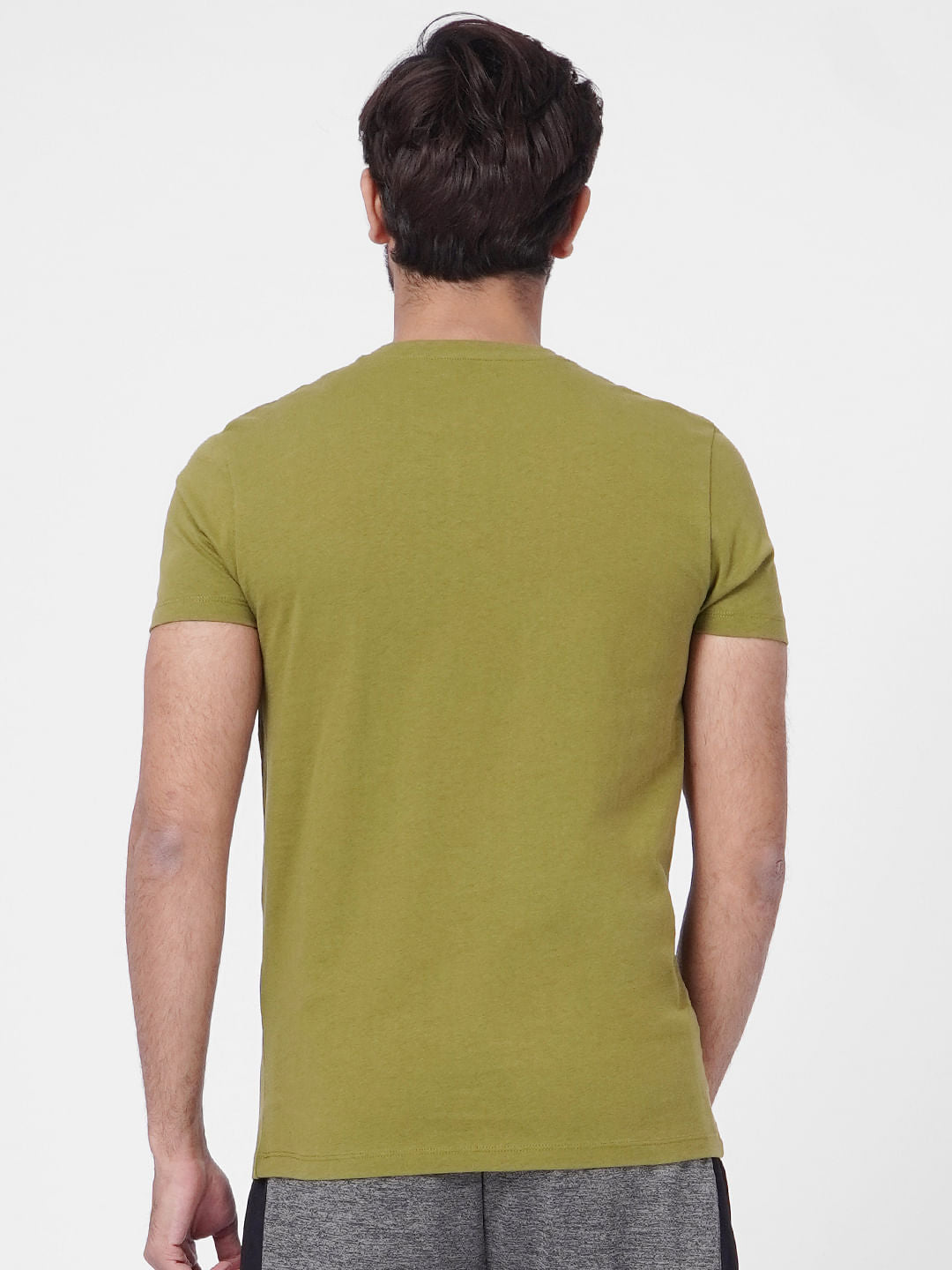 Green Camo Print Crew Neck T-shirt