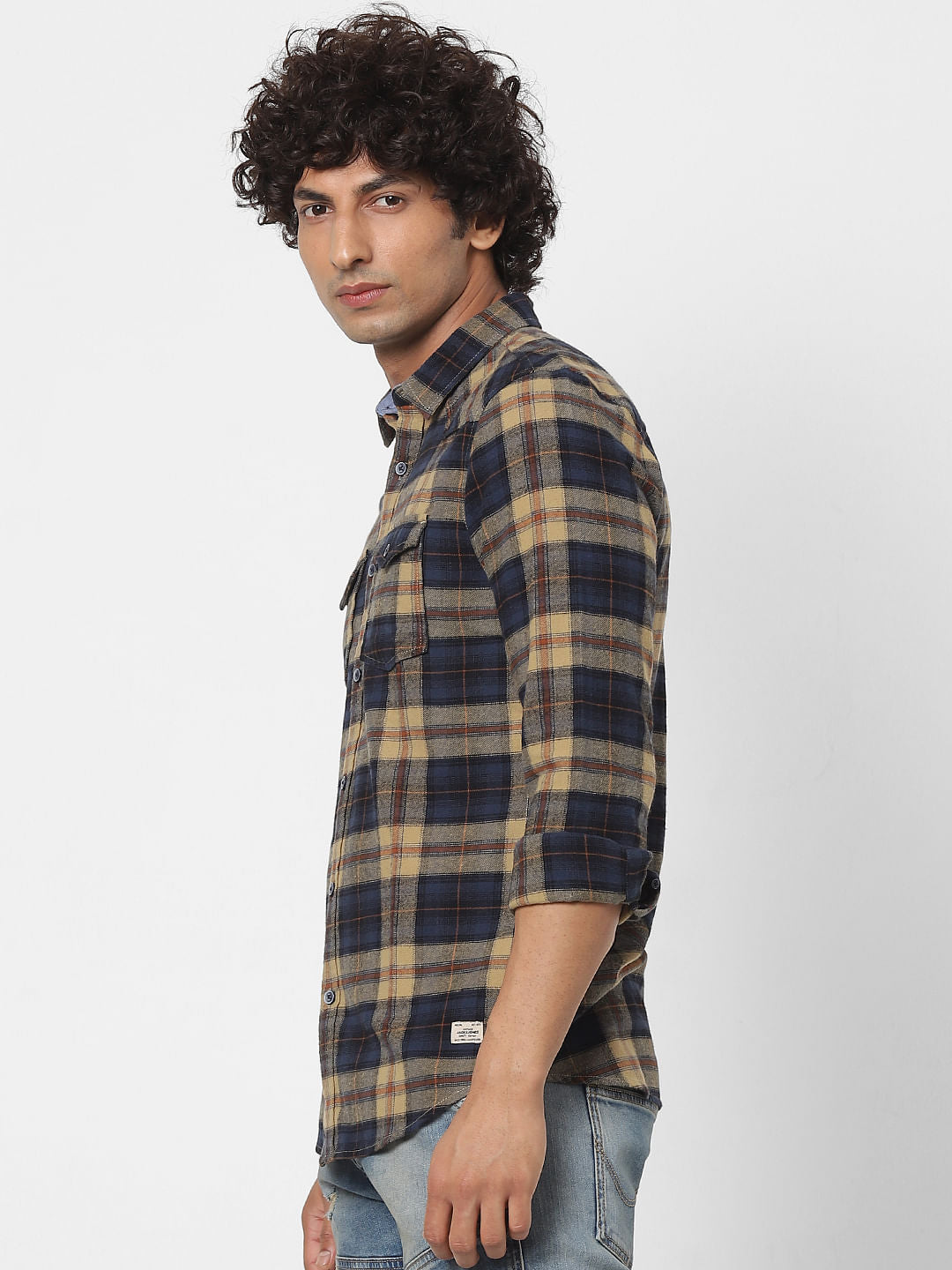 Brown Check Full Sleeves Shirt