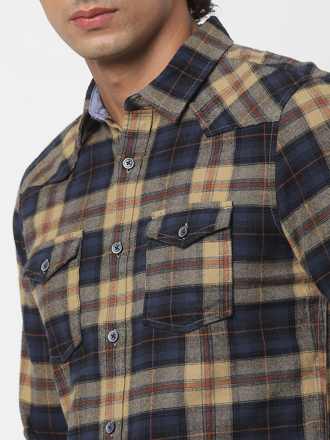 Brown Check Full Sleeves Shirt