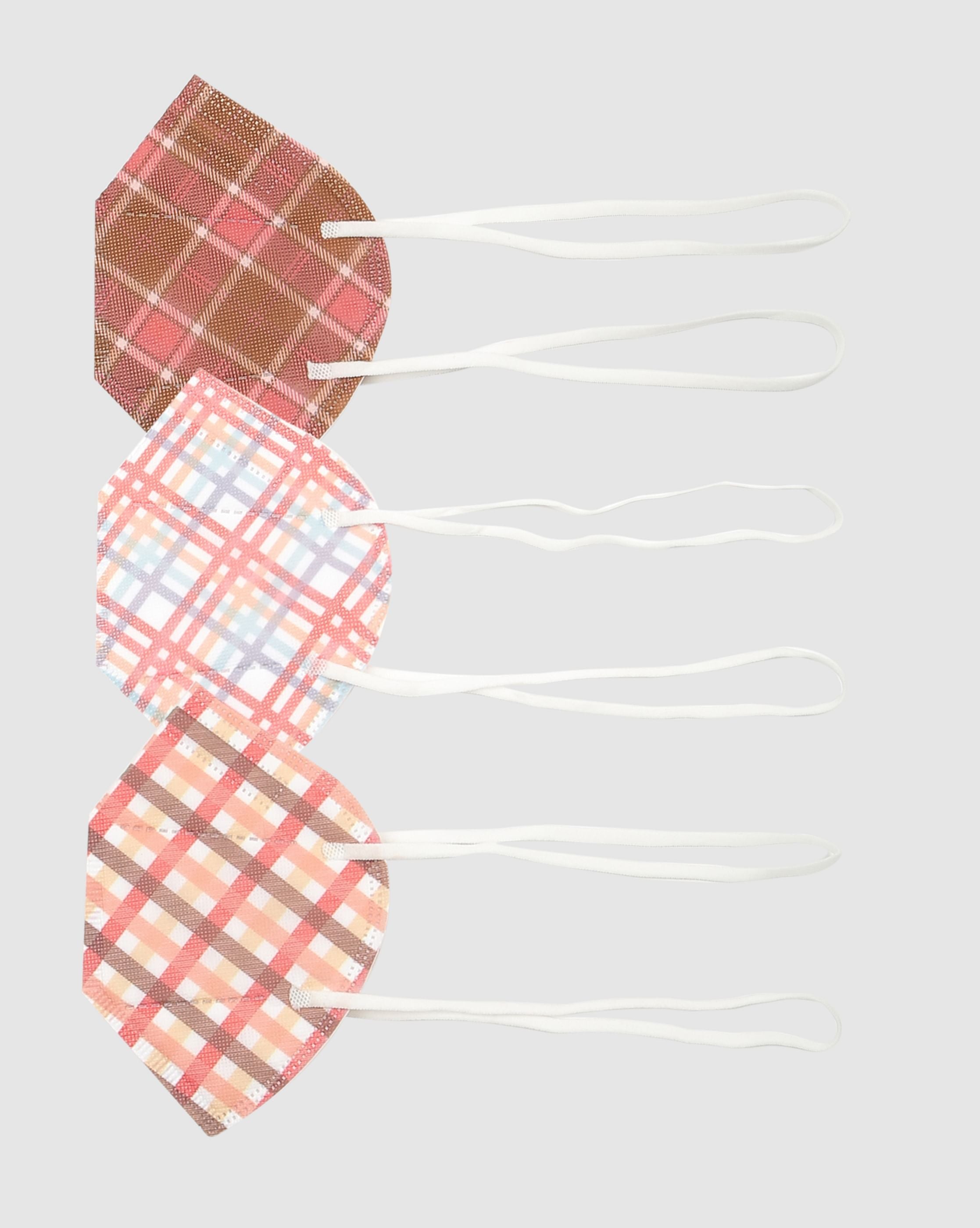 Pack of 3 Check Print N95 Mask with PM 2.5 Filter