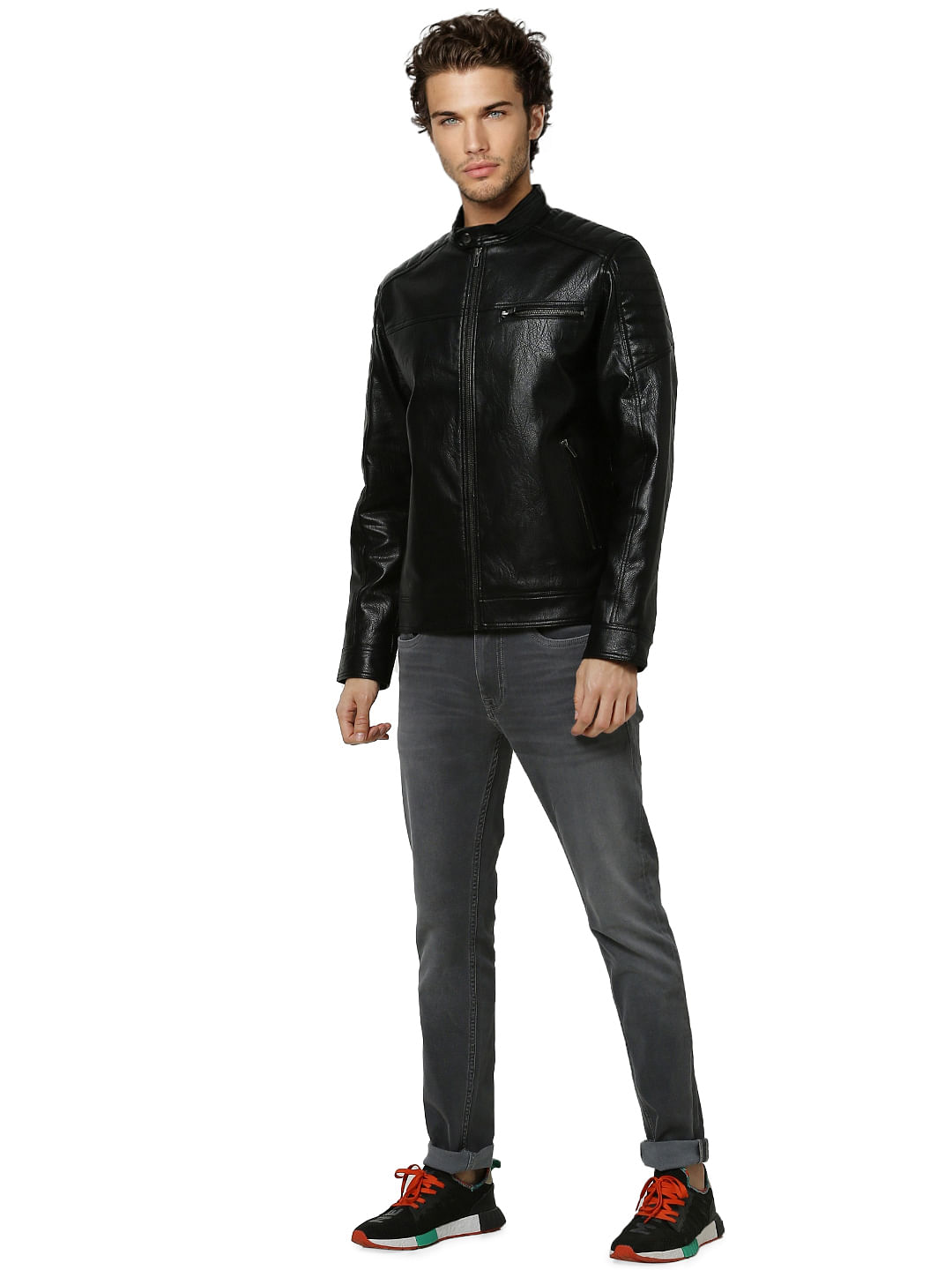 Black Biker Jacket - S