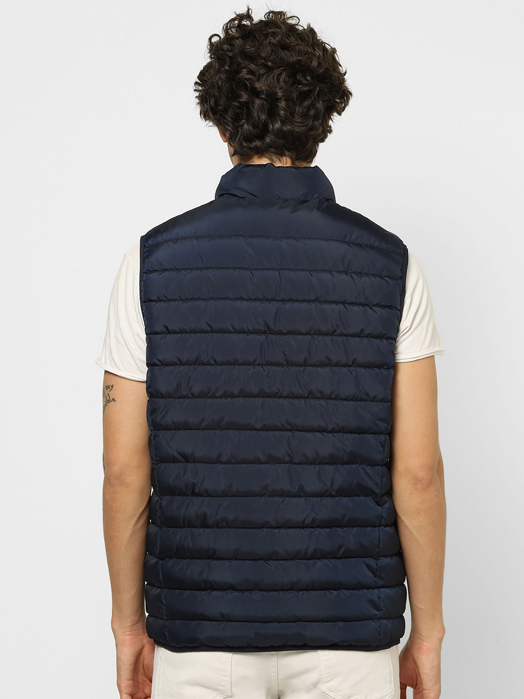 Black Colourblocked Puffer Jacket