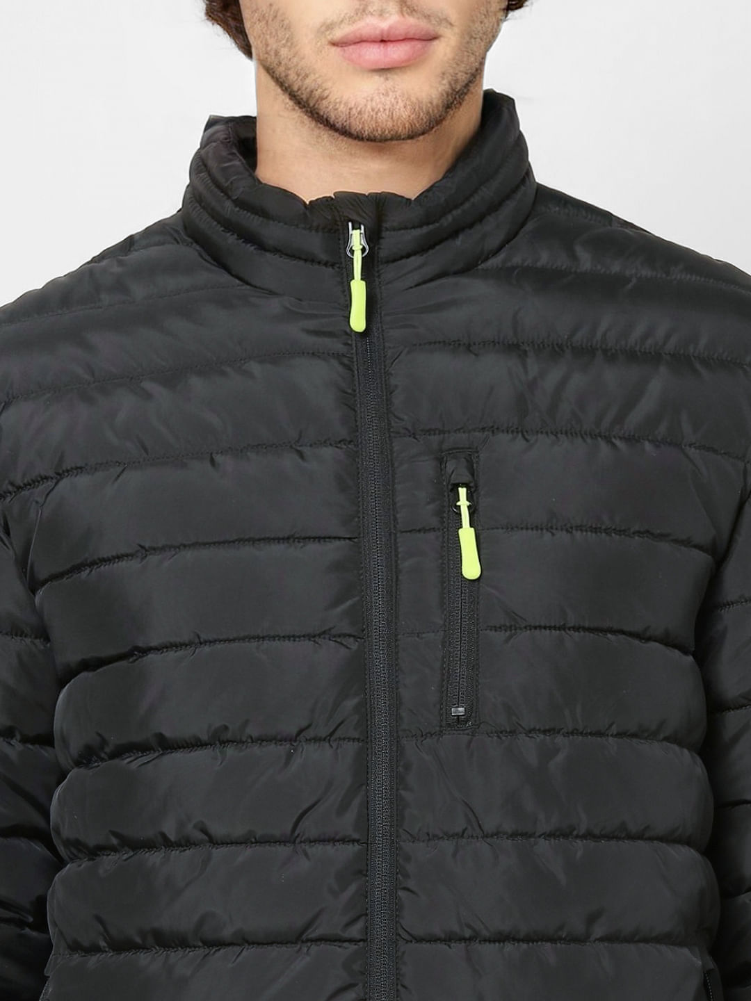 Black High Neck Puffer Jacket