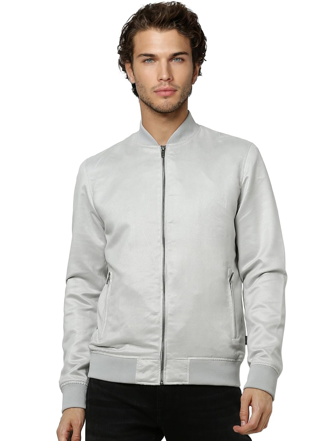 Grey Bomber Jacket