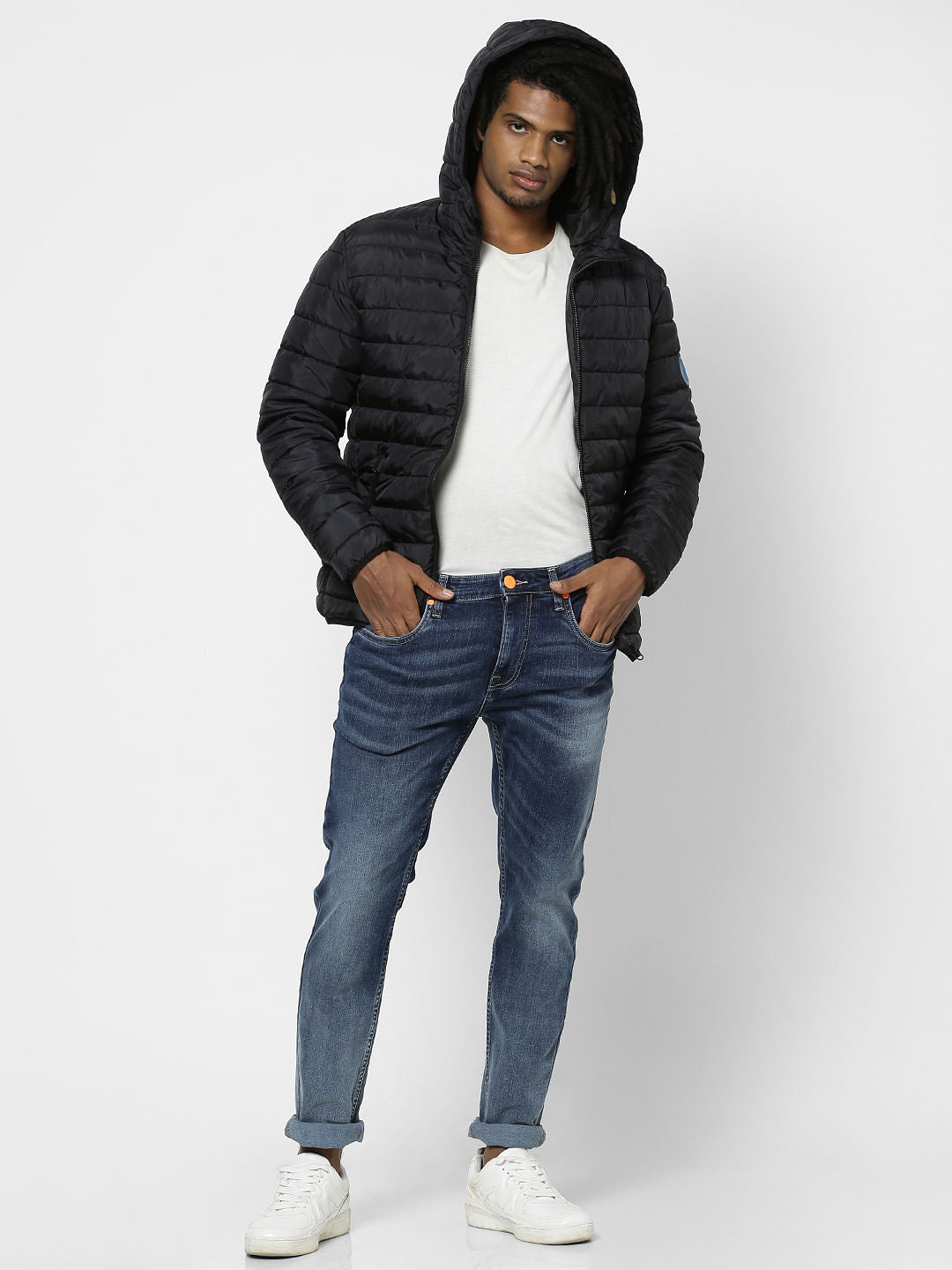 Black Hooded Puffer Jacket