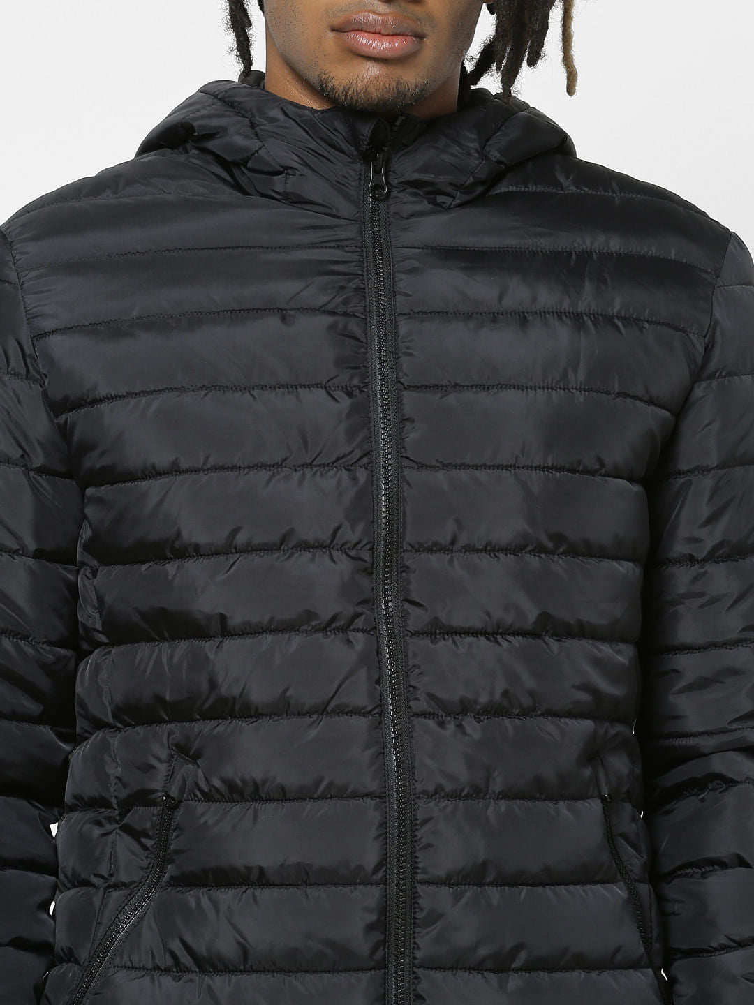 Black Hooded Puffer Jacket