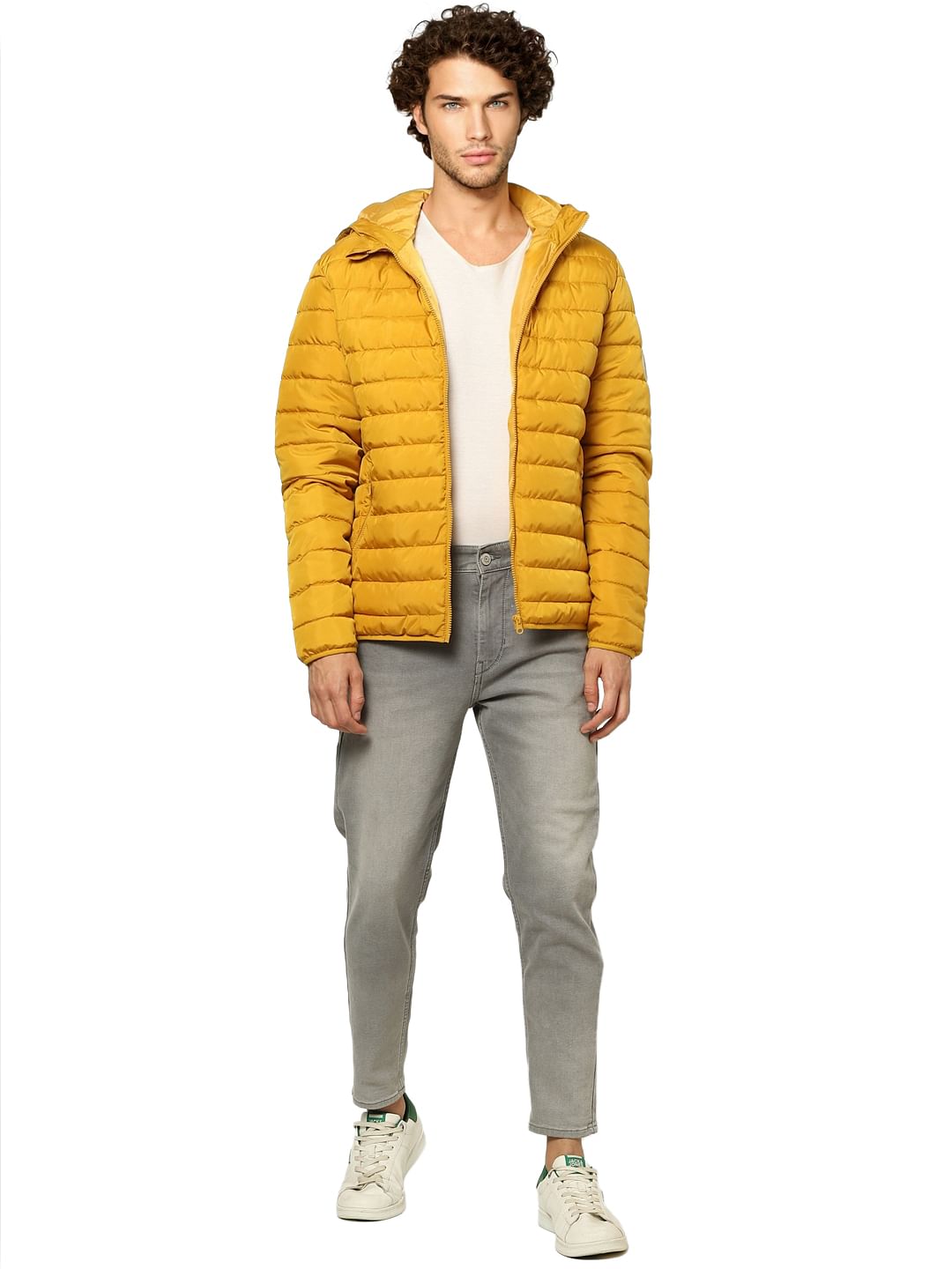 Brown Hooded Puffer Jacket - S