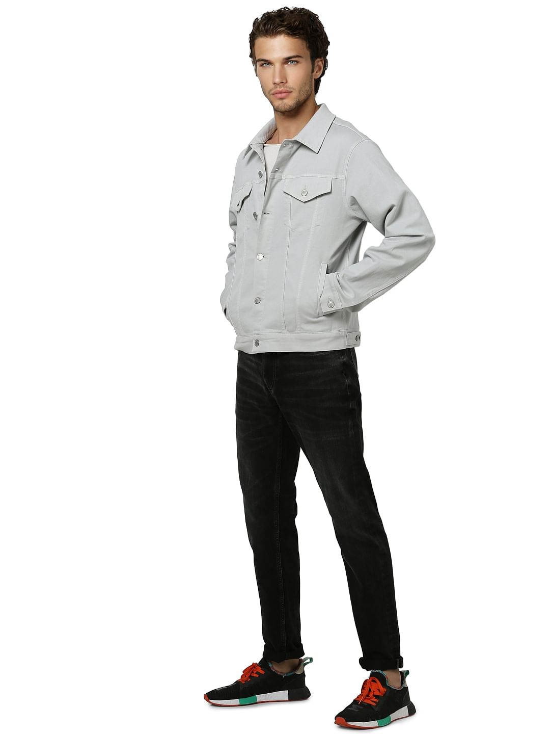 Grey Trucker Jacket - S