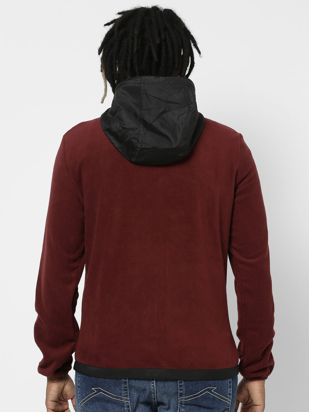 Maroon Colourblocked Jacket