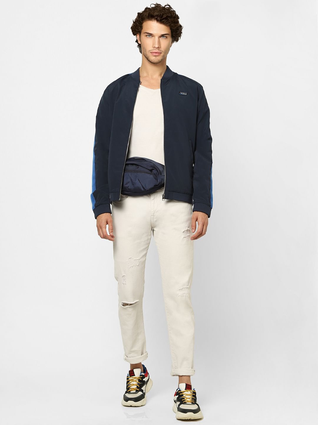 Navy Blue Bomber Jacket - S