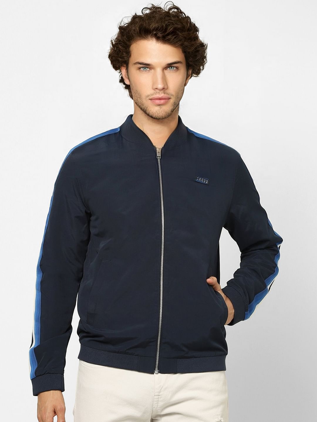 Navy Blue Bomber Jacket