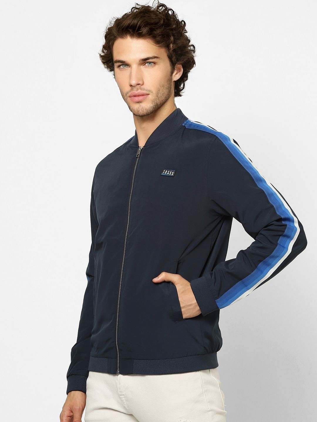 Navy Blue Bomber Jacket