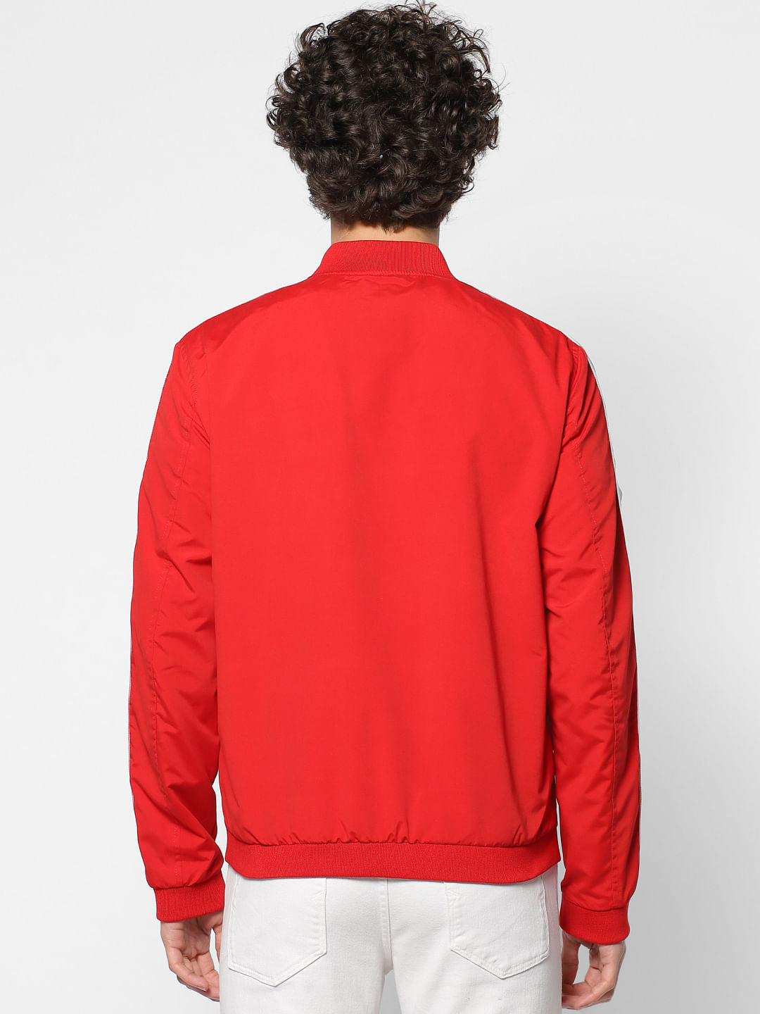 Red Tape Detail Bomber Jacket