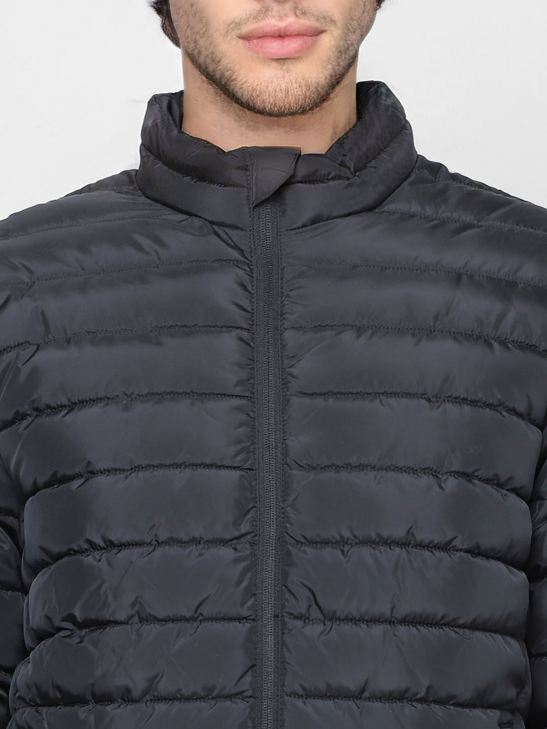 Black High Neck Puffer Jacket