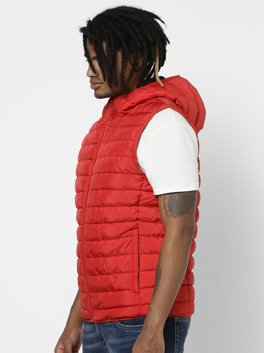 Red Hooded Puffer Jacket