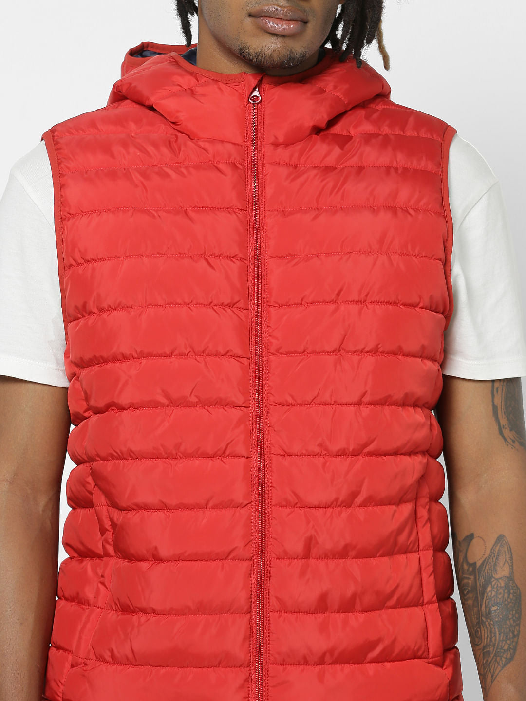 Red Hooded Puffer Jacket