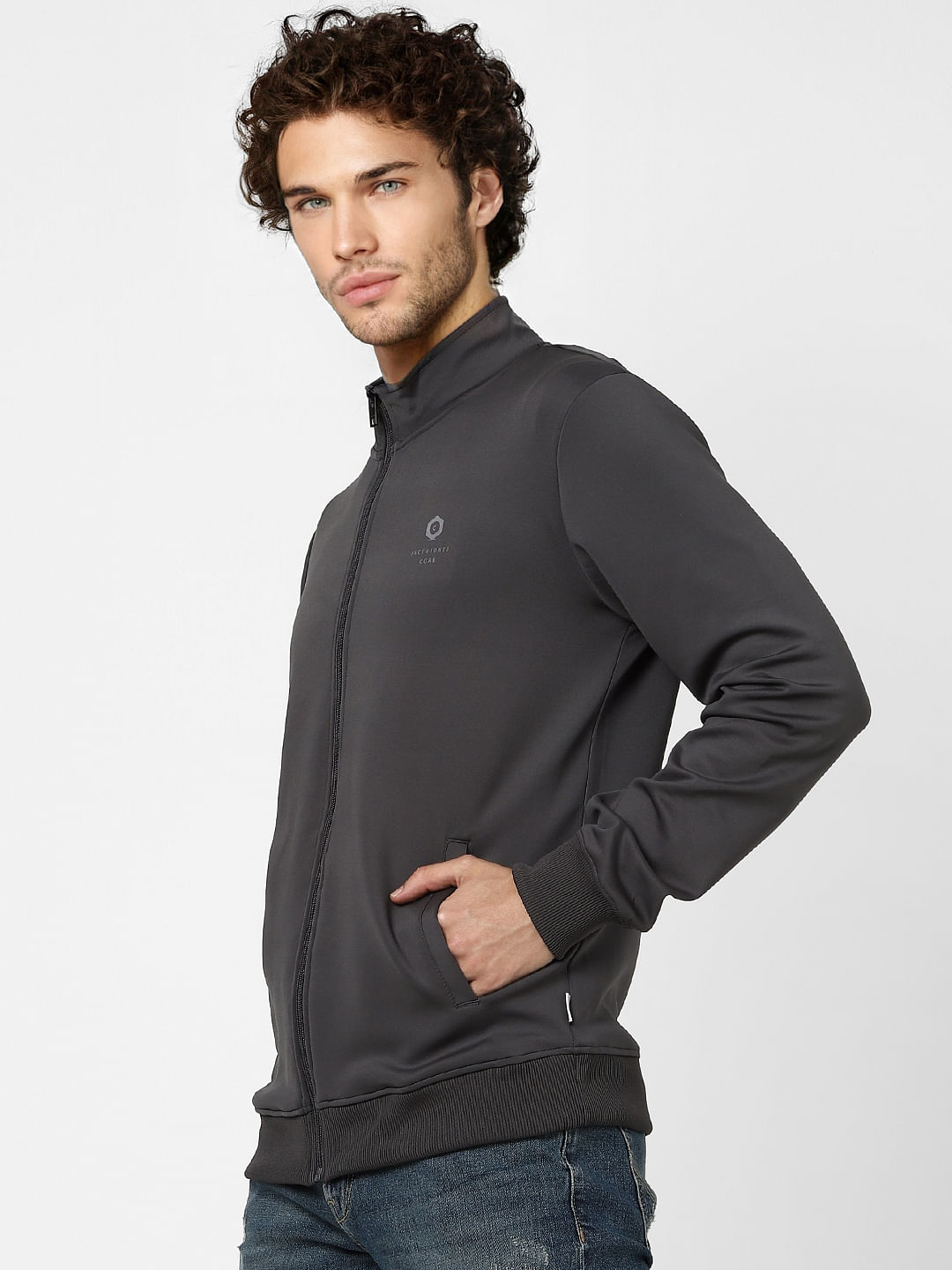 Dark Grey High Neck Jacket