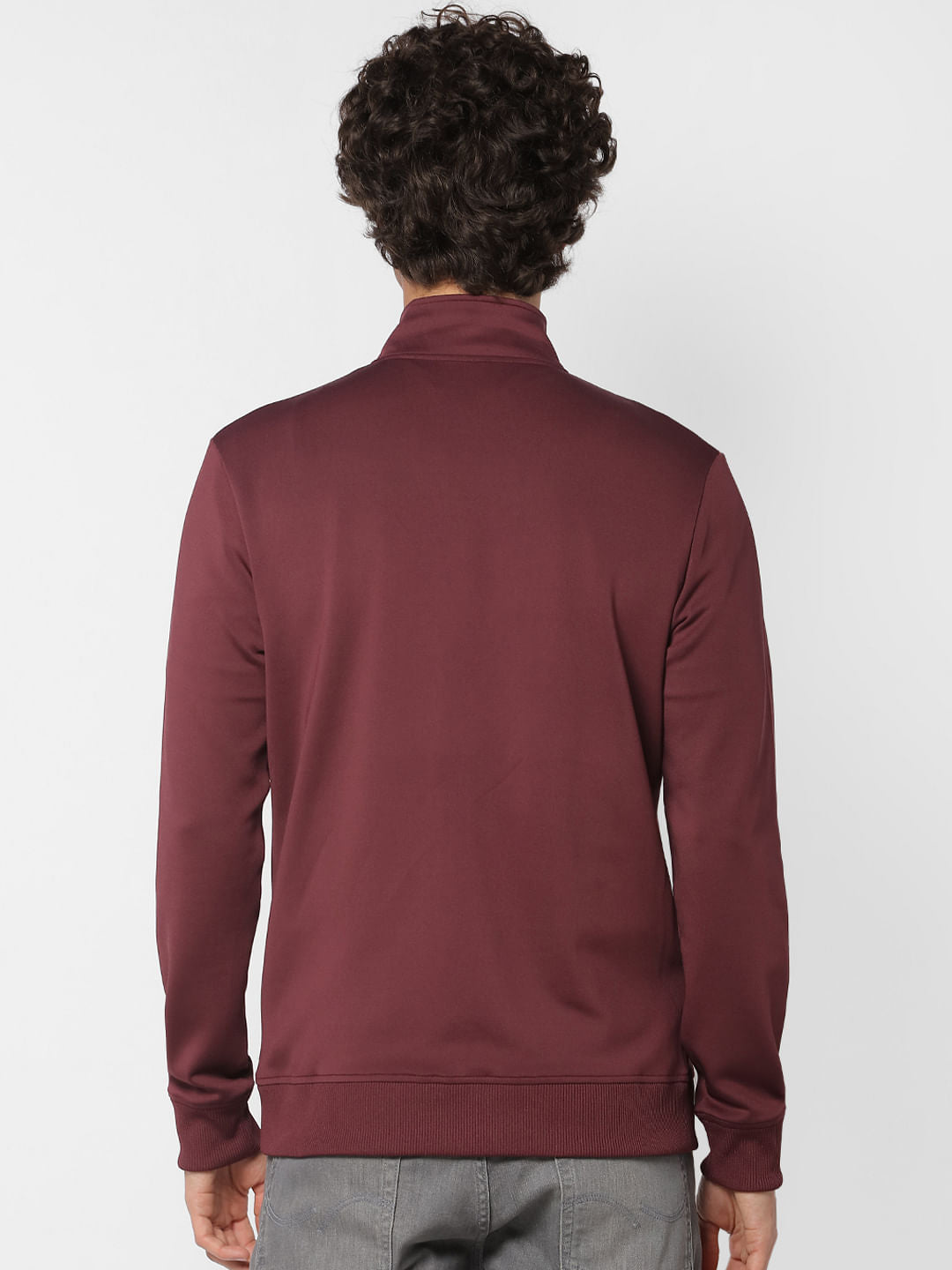 Maroon High Neck Jacket