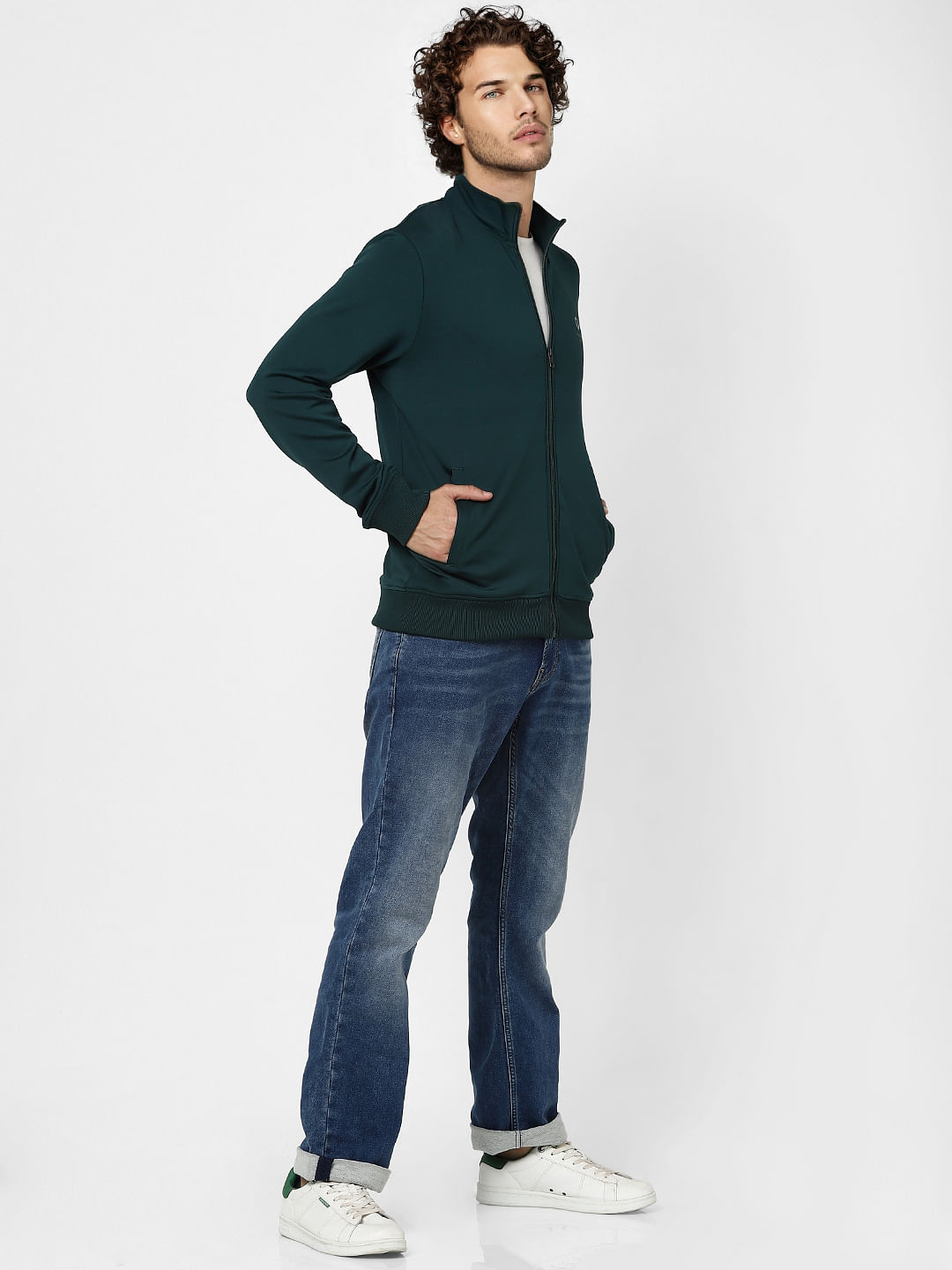 Green High Neck Jacket - S