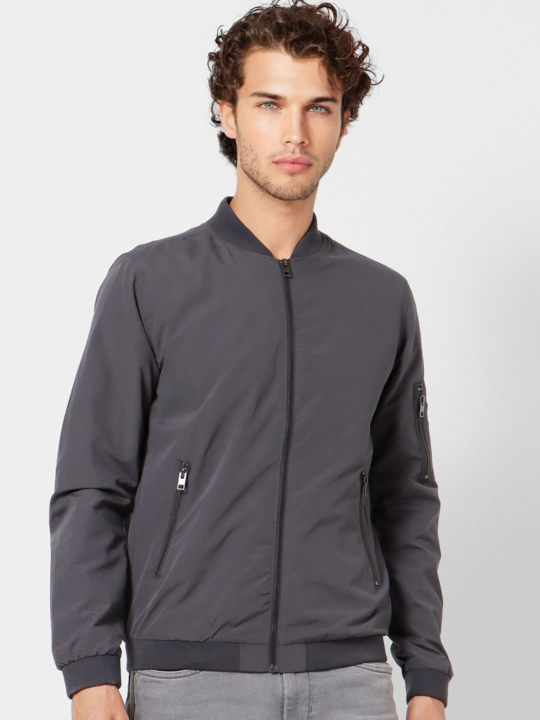 Dark Grey Bomber Jacket