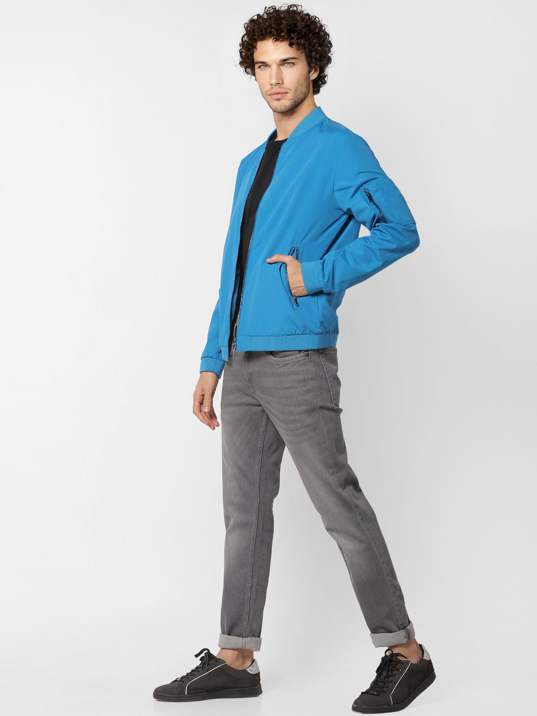 Blue Bomber Jacket - S