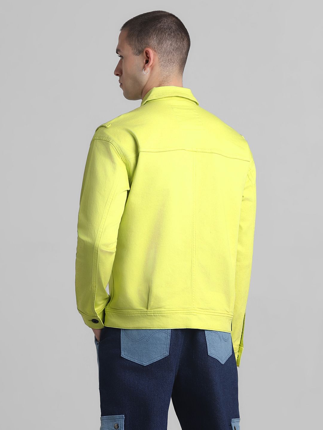 RICK & MORTY Lime Yellow Badge Detail Jacket