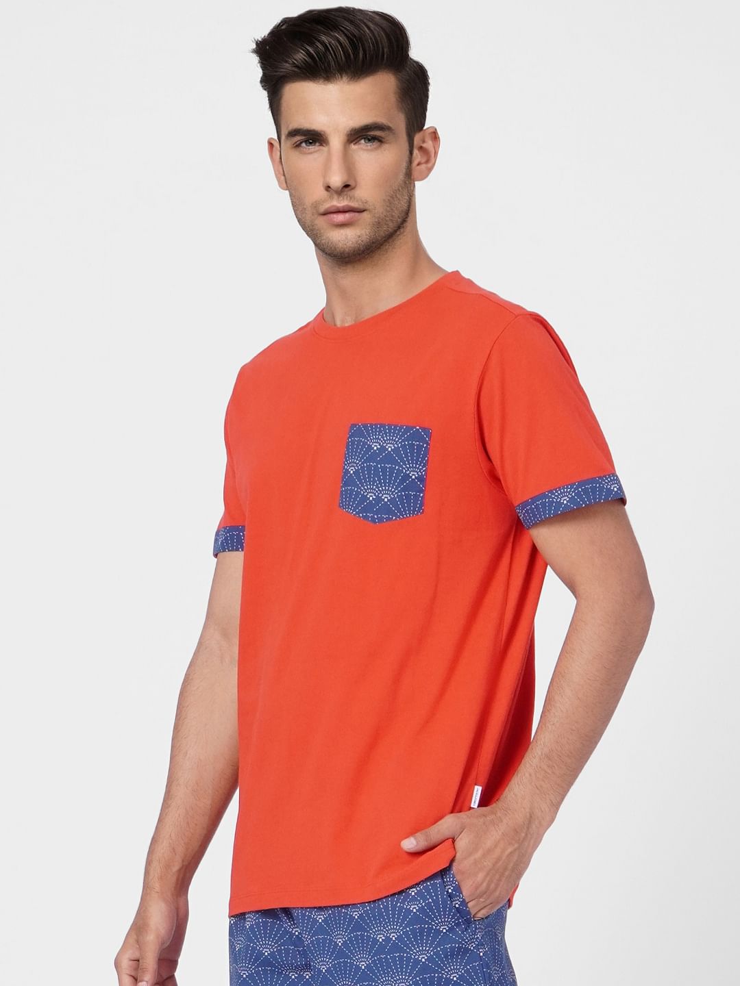 Red T-shirt & Printed Pyjama Set