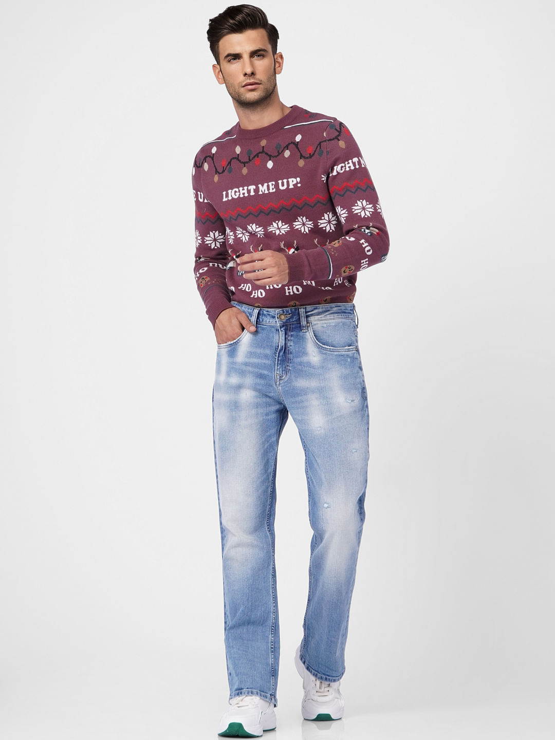 Blue High Rise Washed Bootcut Jeans - 28/30