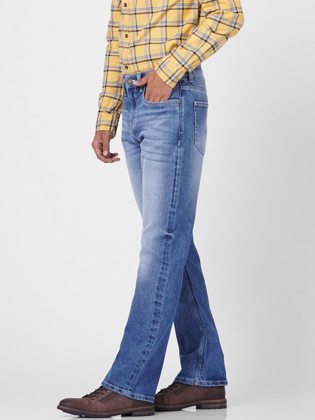 Blue High Rise Bootcut Jeans