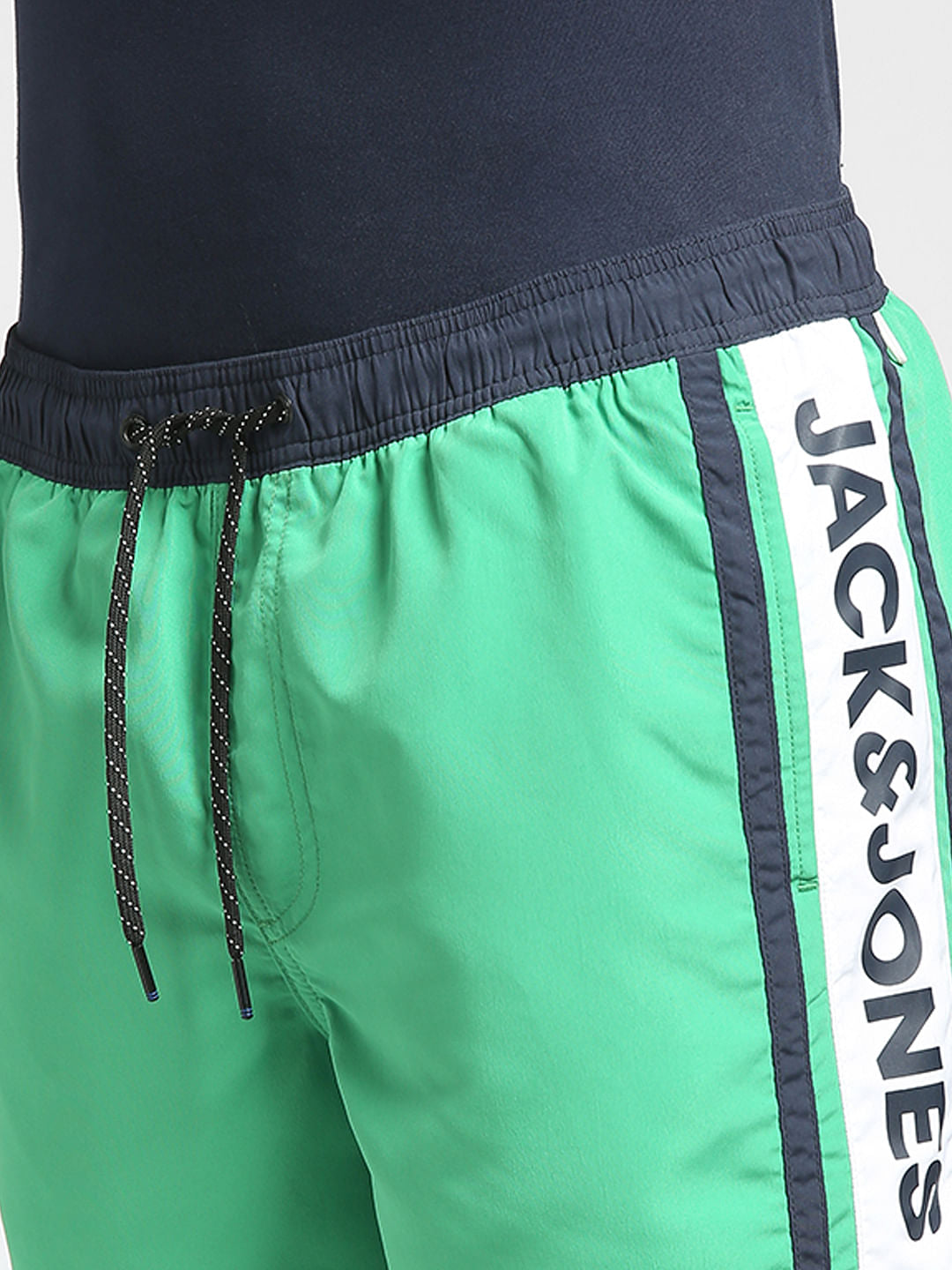 Green Tape Detail Swim Shorts