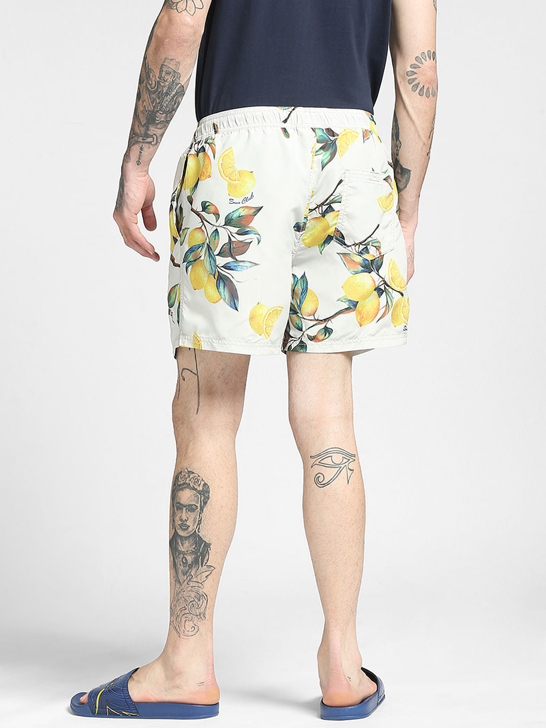 White Printed Swim Shorts