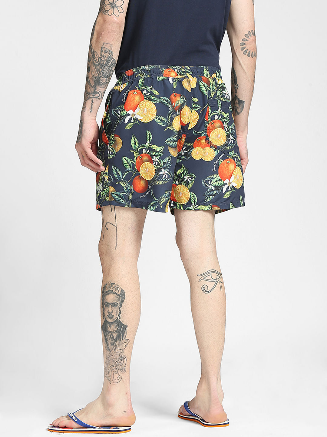 Blue Printed Swim Shorts