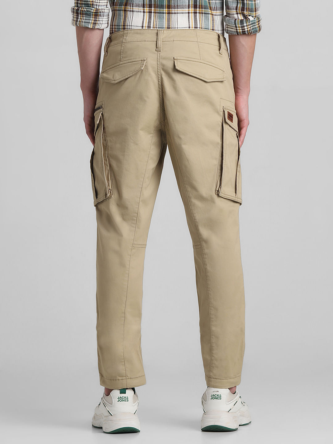 Light Brown Mid Rise Cargo Pants