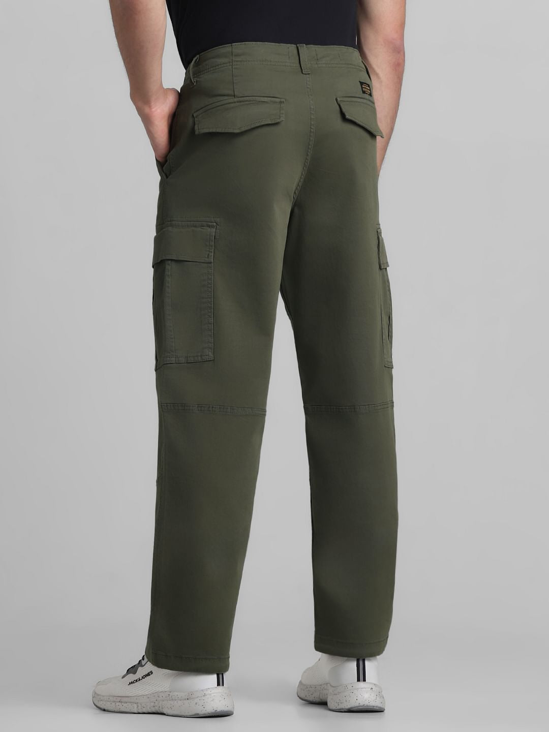 Dark Olive Mid Rise Cargo Pants
