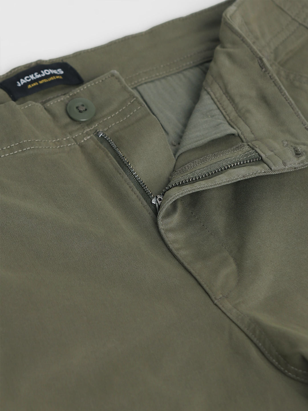 Dark Olive Mid Rise Cargo Pants