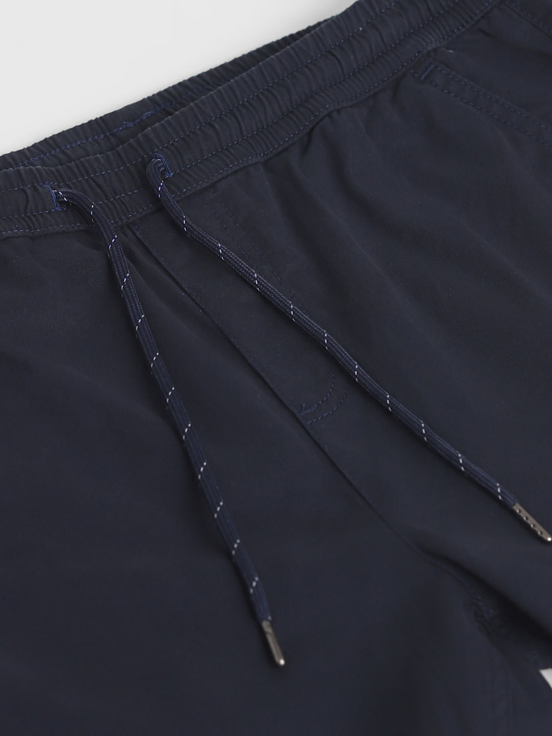 Navy Blue Mid Rise Casual Pants