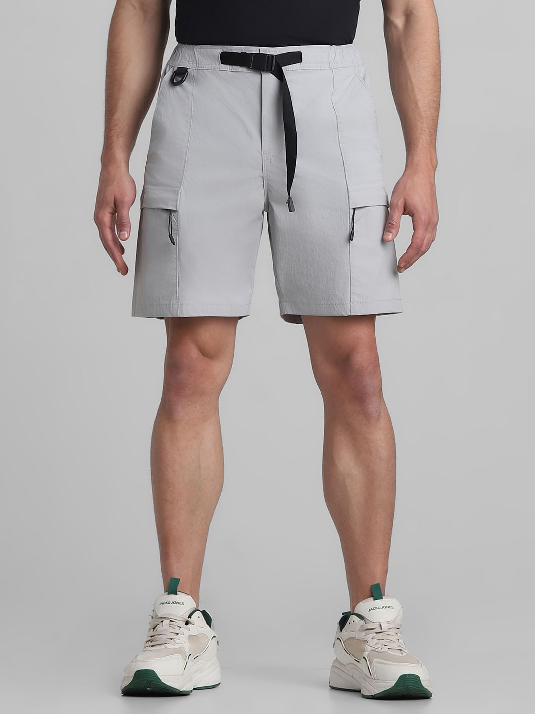 Grey Low Rise Cargo Shorts - S