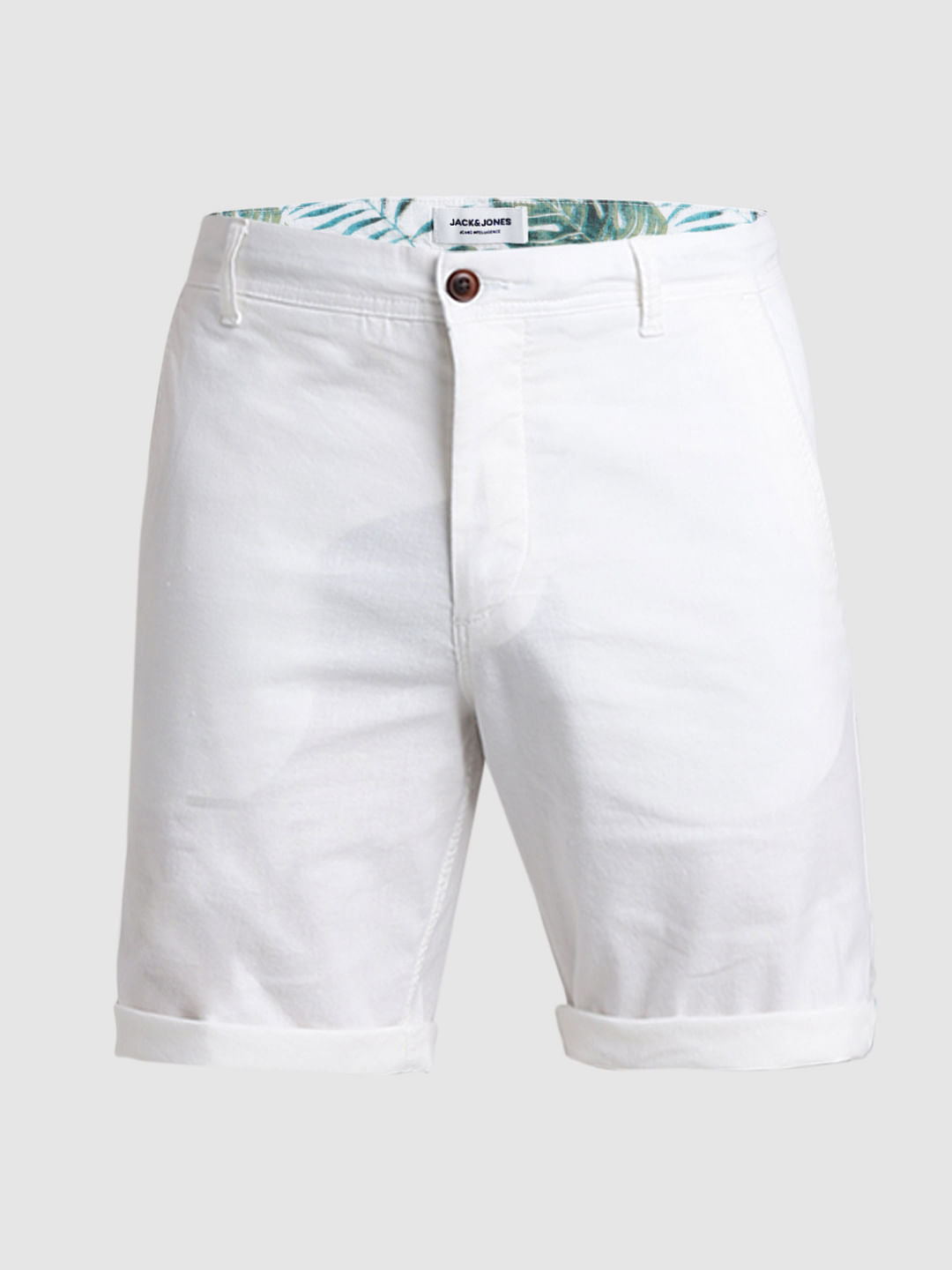 White Regular Fit Chino Shorts