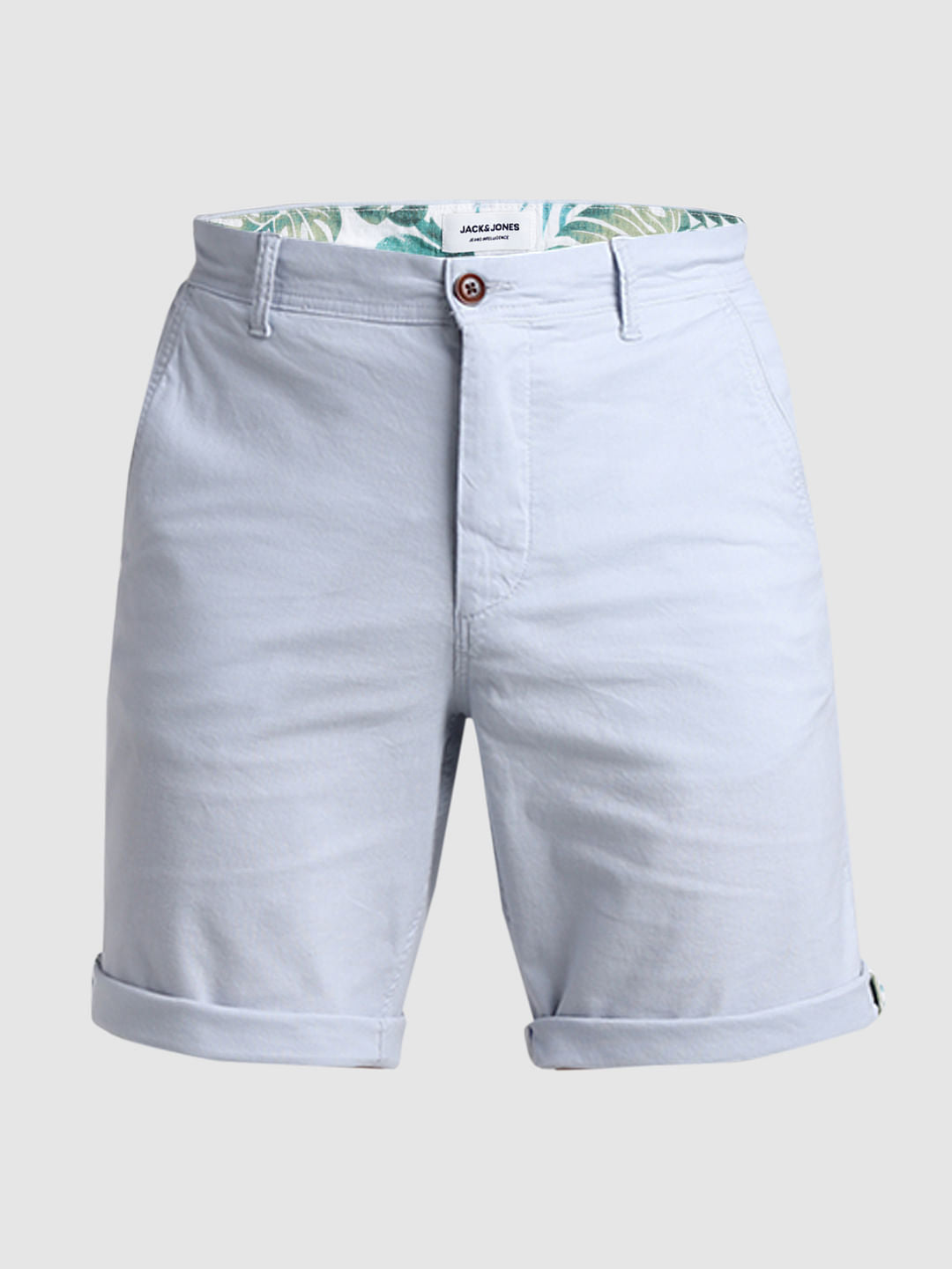 Light Blue Regular Fit Chino Shorts
