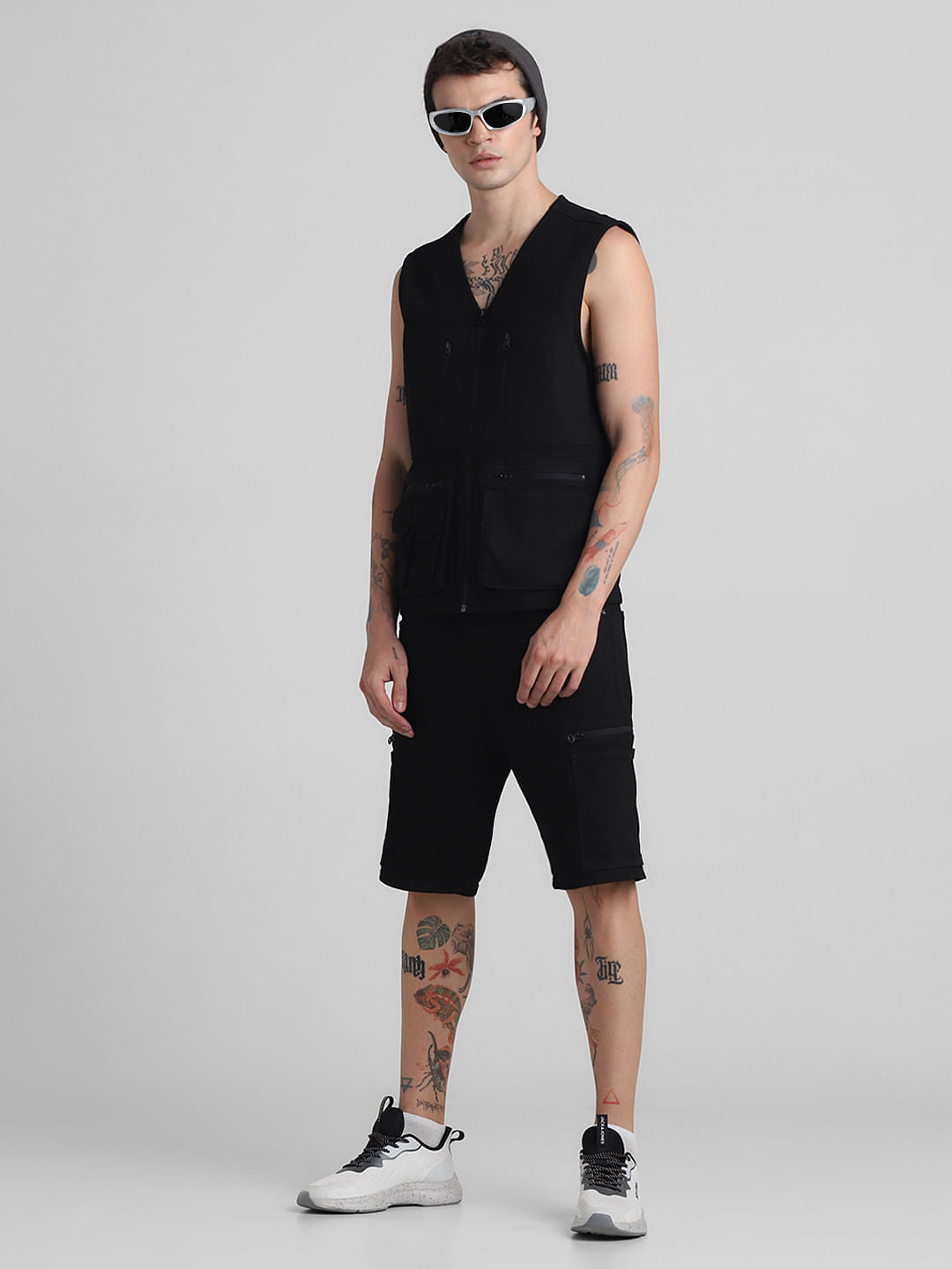 Black Plain Coloured Shorts