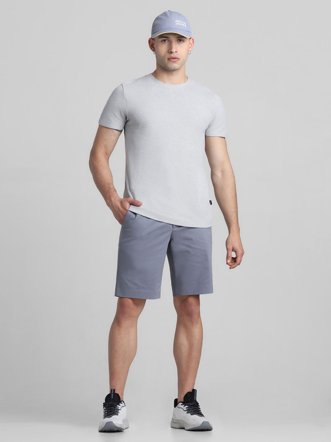 Blue Mid Rise Chino Shorts
