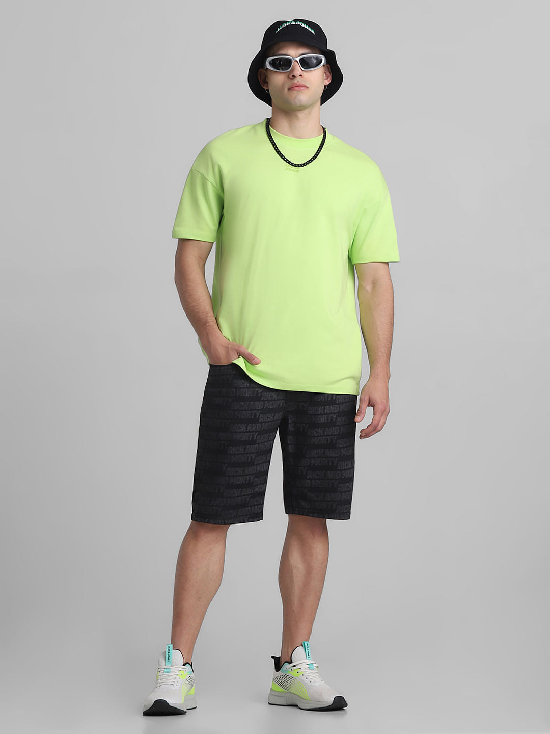 RICK & MORTY Black Printed Co-ord Set Shorts