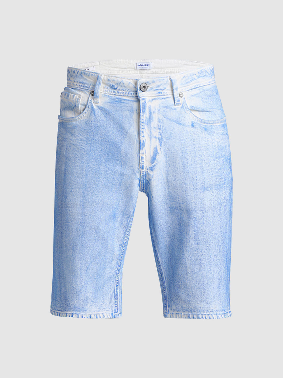 White Washed Co-ord Set Denim Shorts