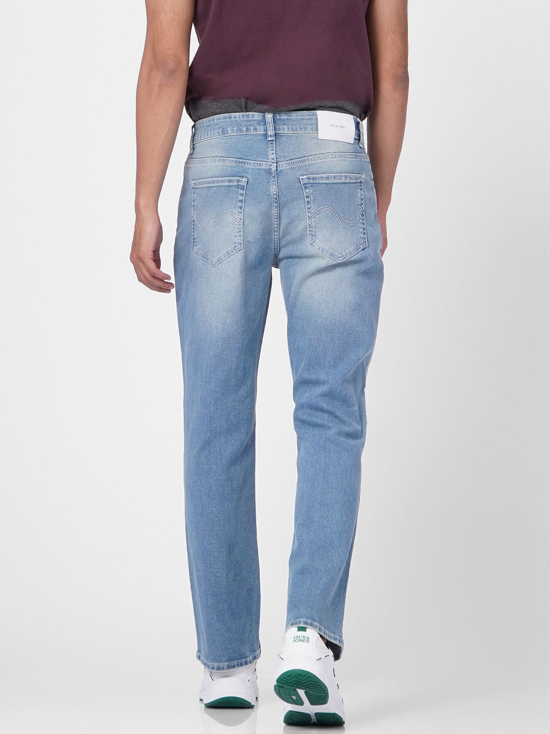 Light Blue High Rise Torn Bootcut Jeans