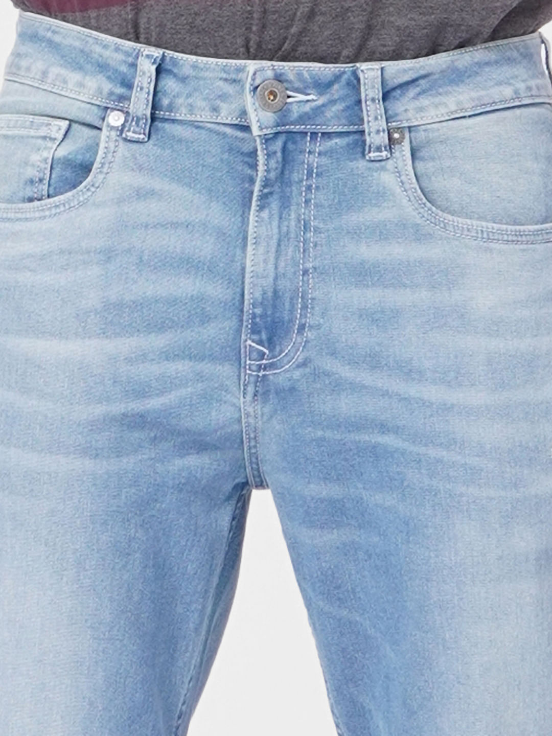 Light Blue High Rise Torn Bootcut Jeans