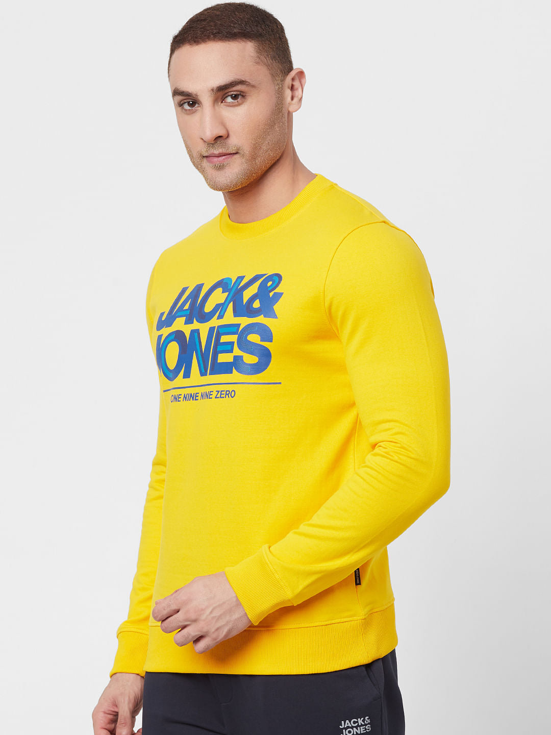 Bright Yellow Logo Print Sweatshirt