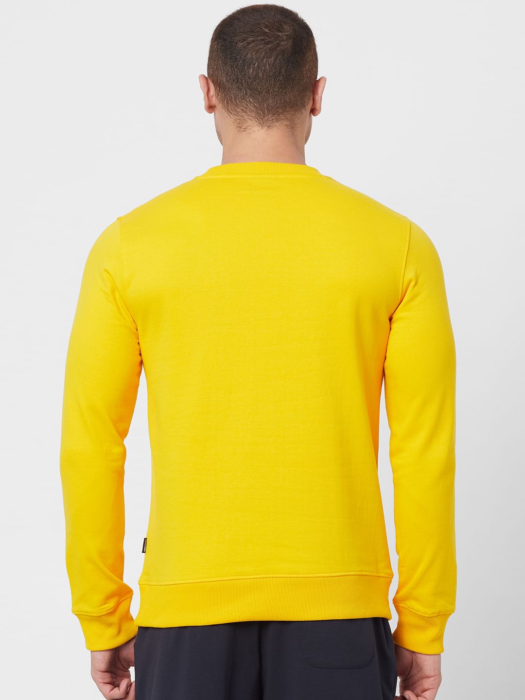 Bright Yellow Logo Print Sweatshirt