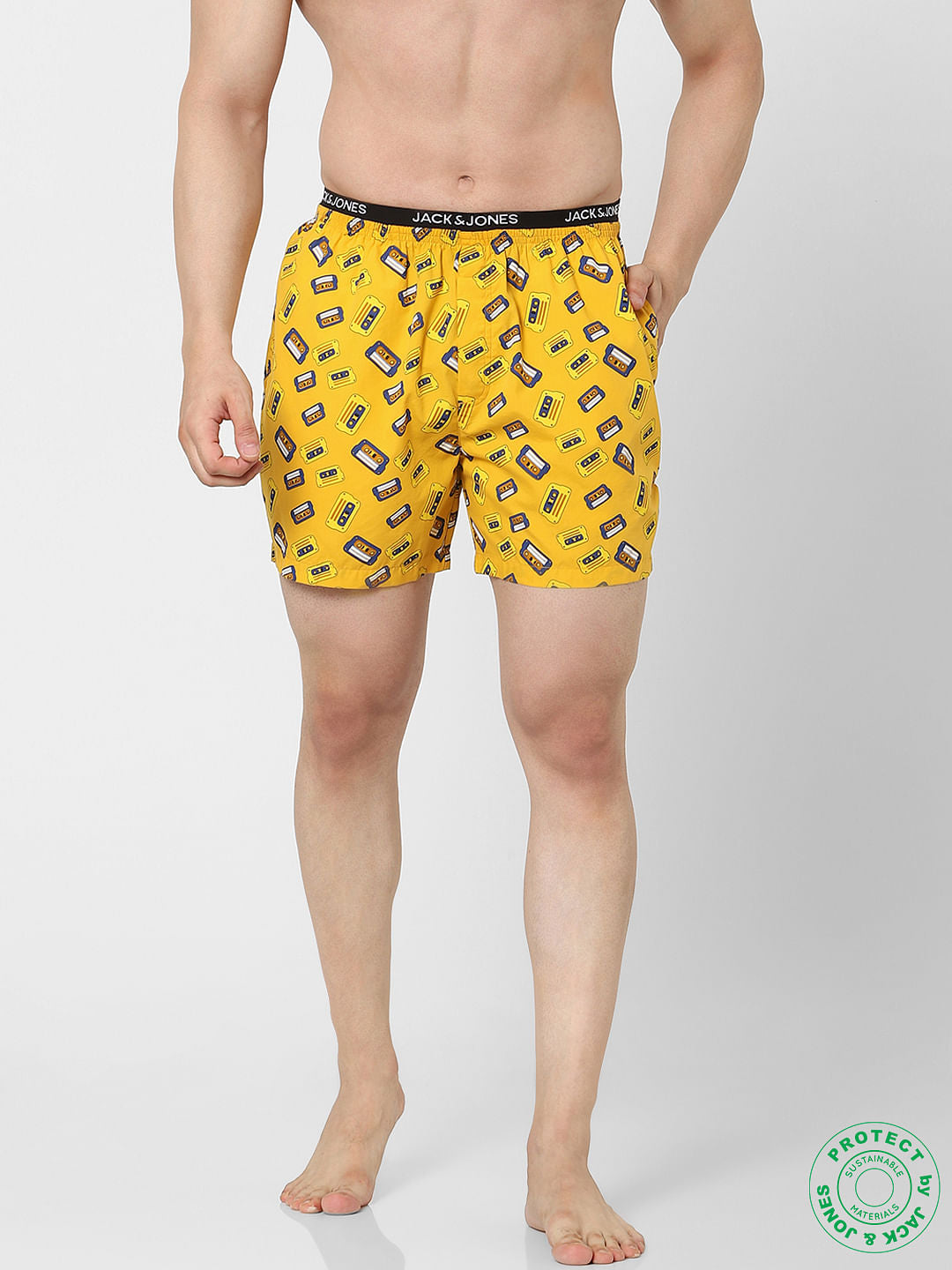 Yellow Cassette Print Boxers