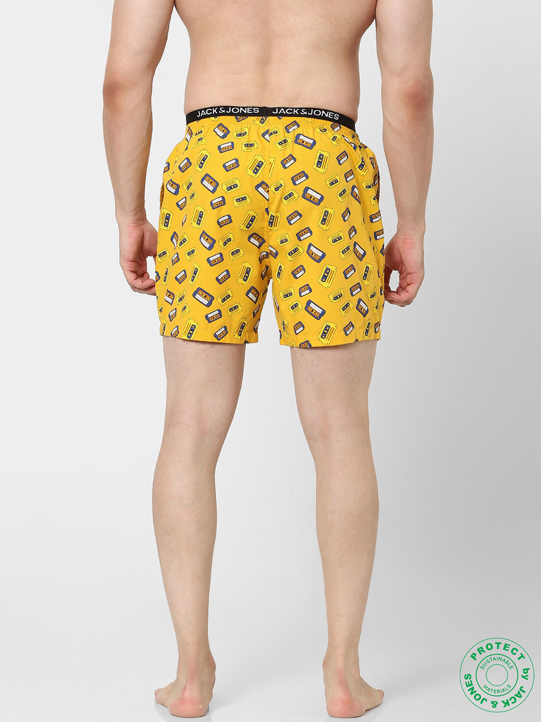 Yellow Cassette Print Boxers